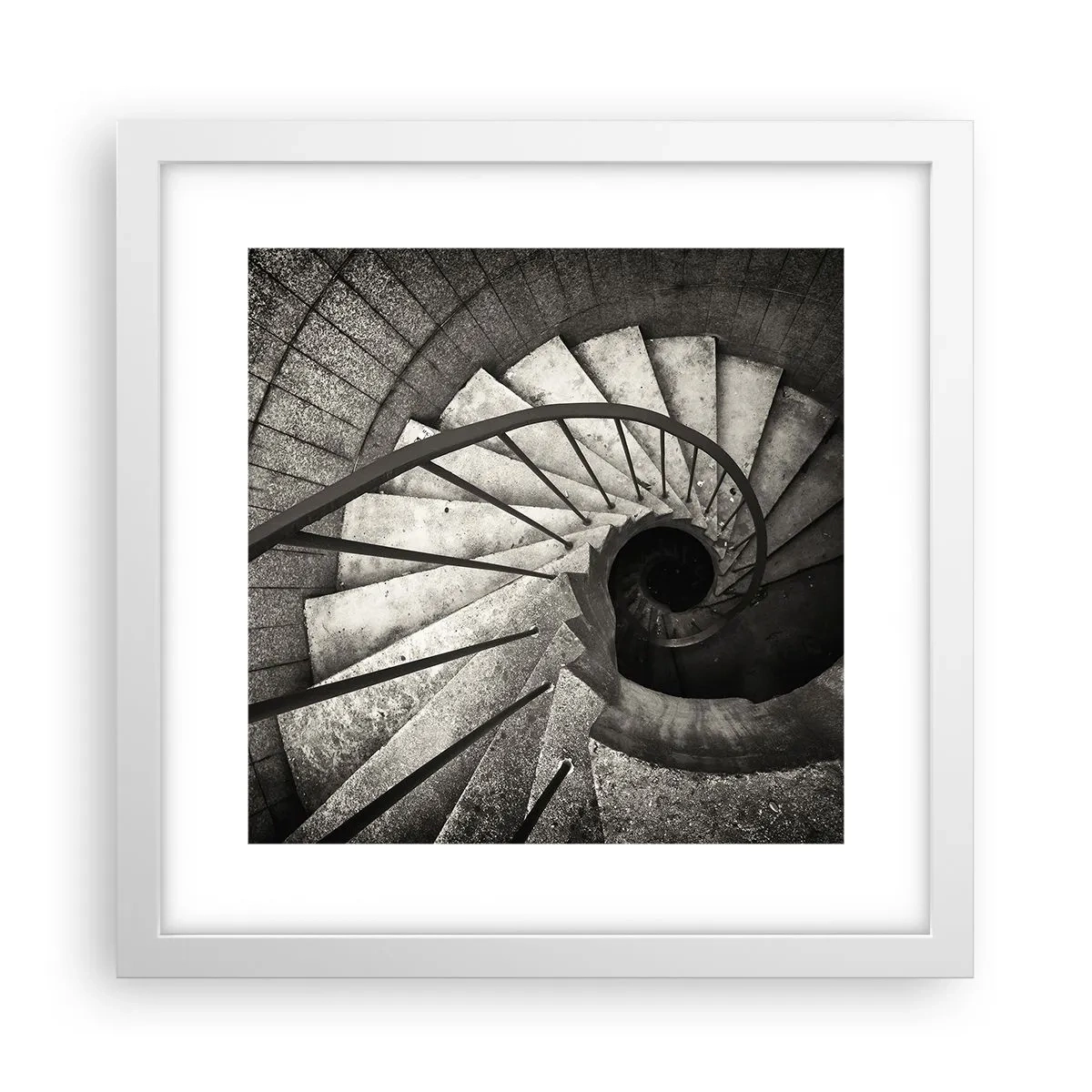 Plakát v bílém rámu - Nahoru po schodech, dolů po schodech - 30x30 cm