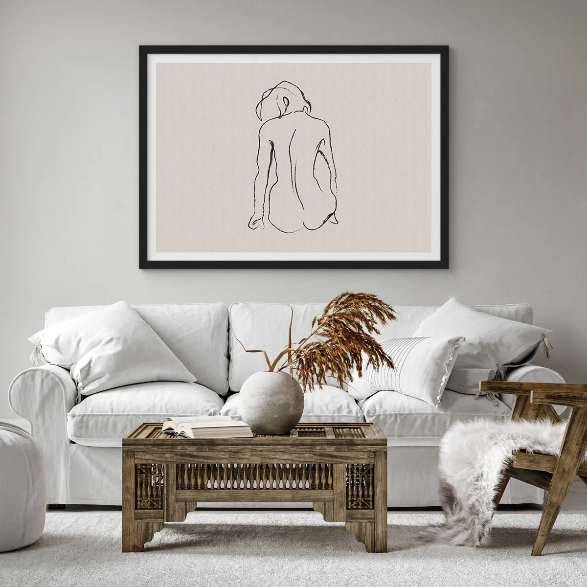 Plakát v černém rámu - Dívčí akt - 70x50 cm