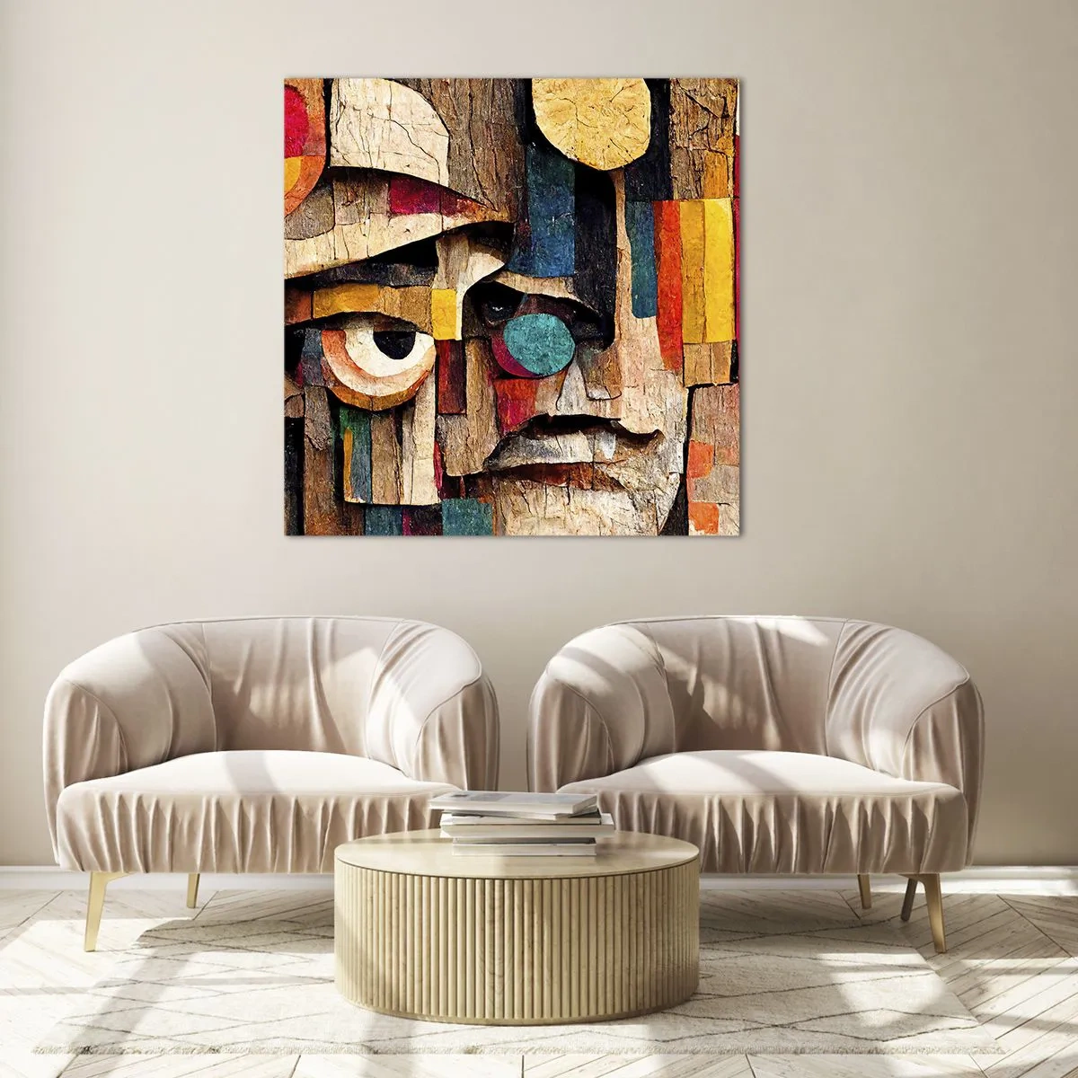 Obraz na skle - Vidím tě… - 60x60 cm