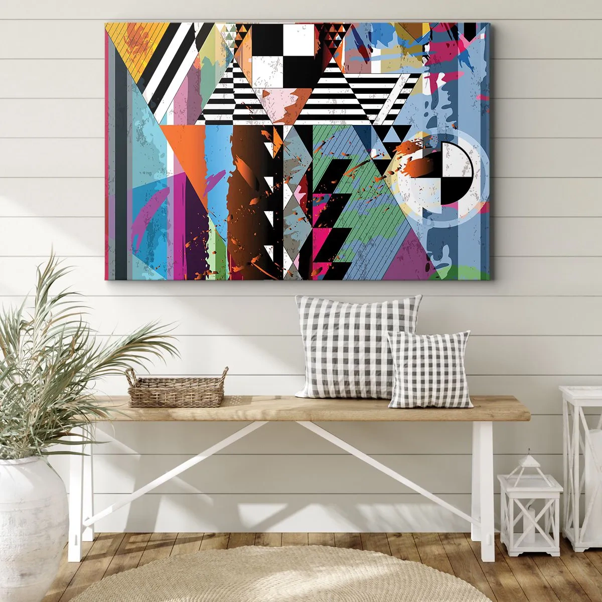 Obraz na plátně - Geometricky a organicky - 100x70 cm