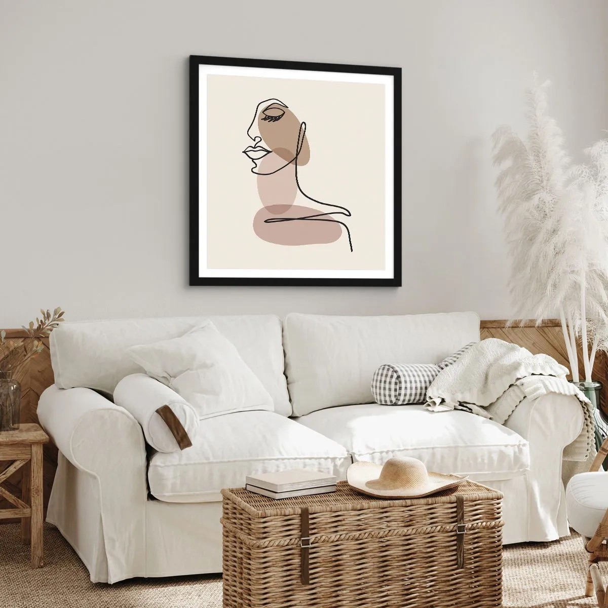 Plakát v černém rámu - Určitá linie krásy - 60x60 cm