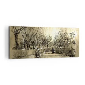 Obraz na plátně - Pírkem zastavený okamžik - 100x40 cm