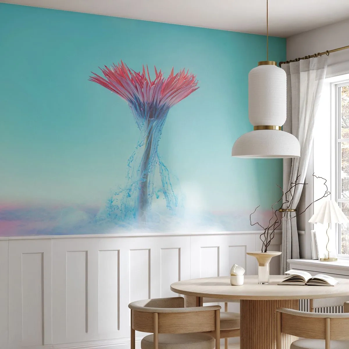 Fototapeta Premium Canvas - V osvěžujícím objetí - Abstrakce, Květ, Kus - 450x315 cm