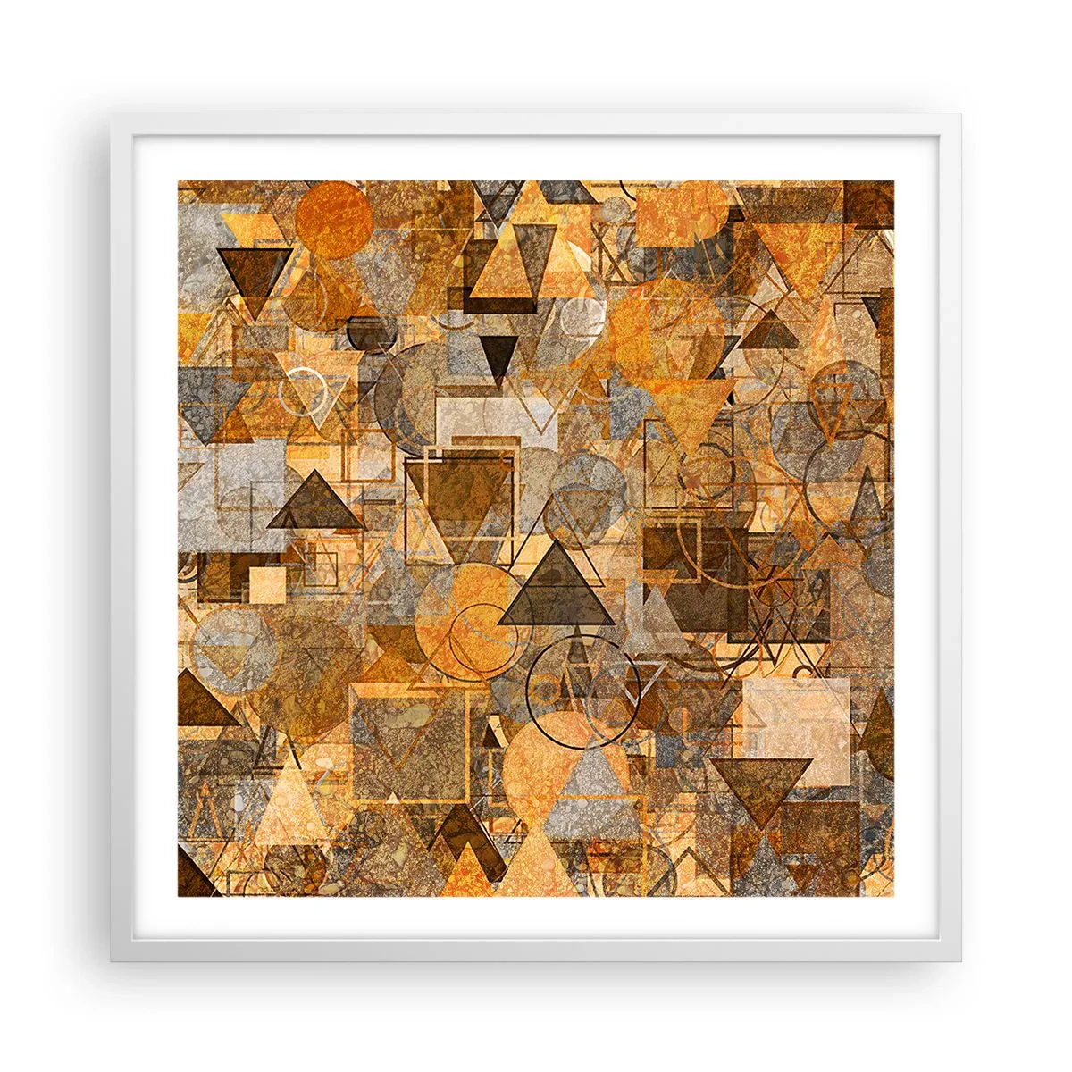 Plakát v bílém rámu - Svět zachycený v podobě - 60x60 cm