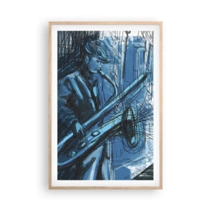 Plakát v rámu světlý dub - Městská rapsodie - 61x91 cm