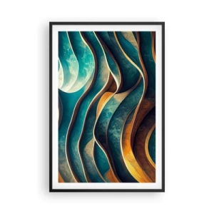 Plakát v černém rámu - Meandry modré - 61x91 cm