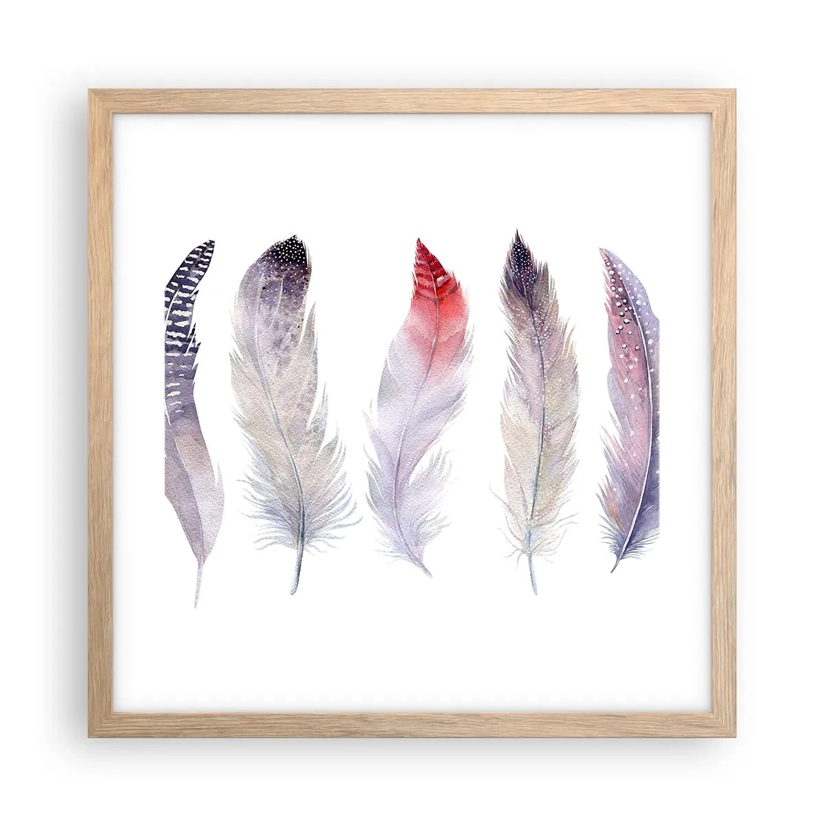 Plakát v rámu světlý dub - Jemné jako různobarevná mlha - 40x40 cm