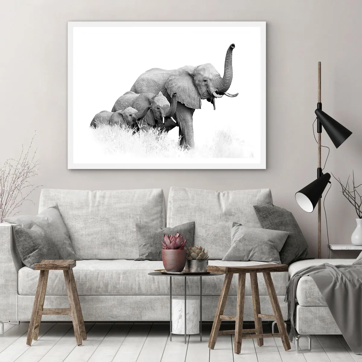 Plakát v bílém rámu - Jedna, dvě, tři - 50x40 cm