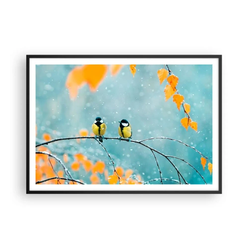 Plakát v černém rámu - Ptačí drby - 100x70 cm