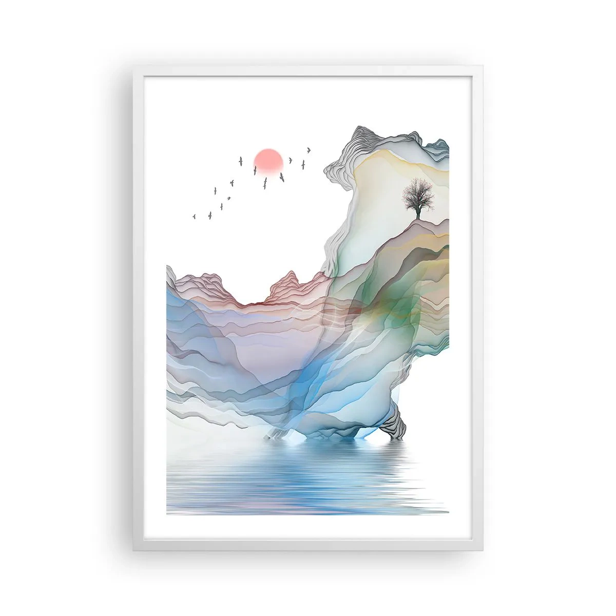 Plakát v bílém rámu - Ke křišťálovým horám - 50x70 cm