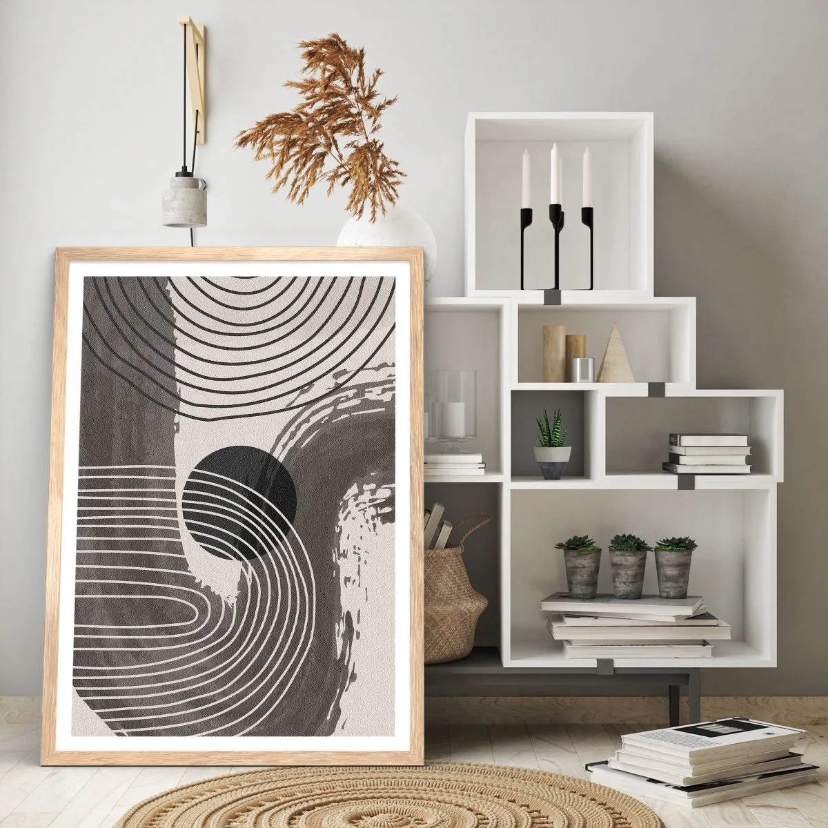 Plakát v rámu světlý dub - Ovál vítězí - 30x40 cm