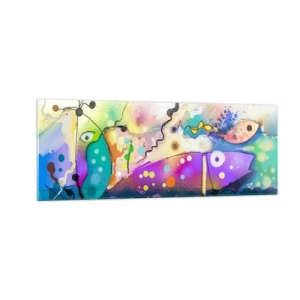Obraz na skle - Chybí slova! - 140x50 cm
