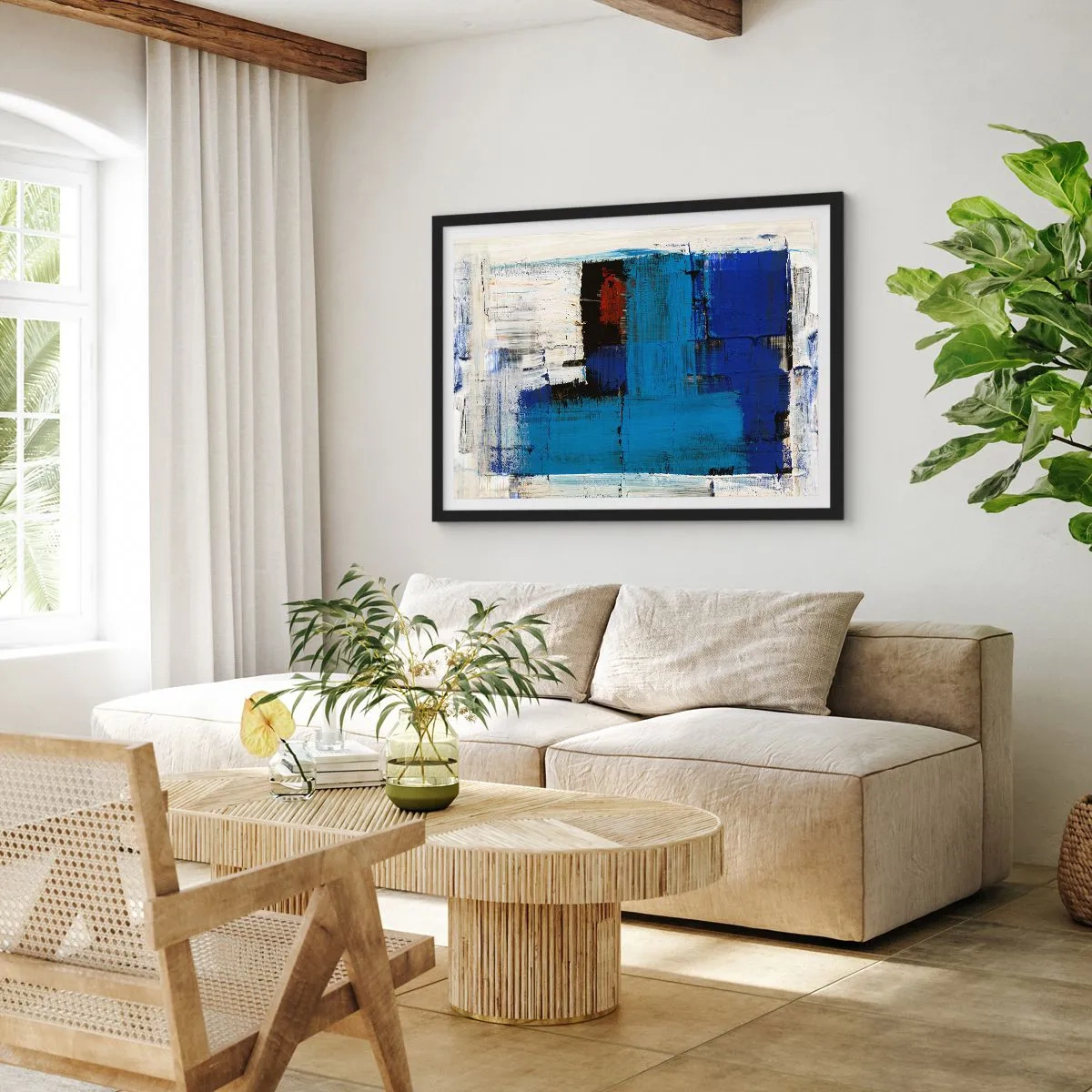 Plakát v černém rámu - Tajemství modré - 70x50 cm