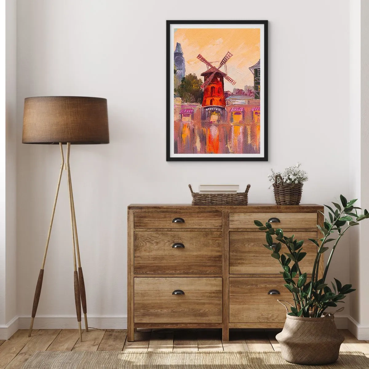 Plakát v černém rámu - Pařížské ikony – Moulin Rouge - 40x50 cm