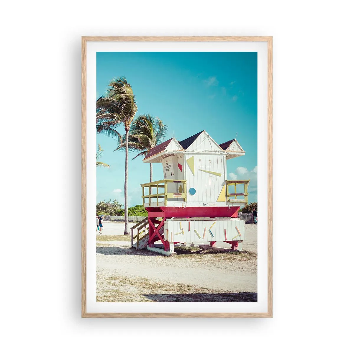 Plakát v rámu světlý dub - Čeká tě krásný den - 61x91 cm