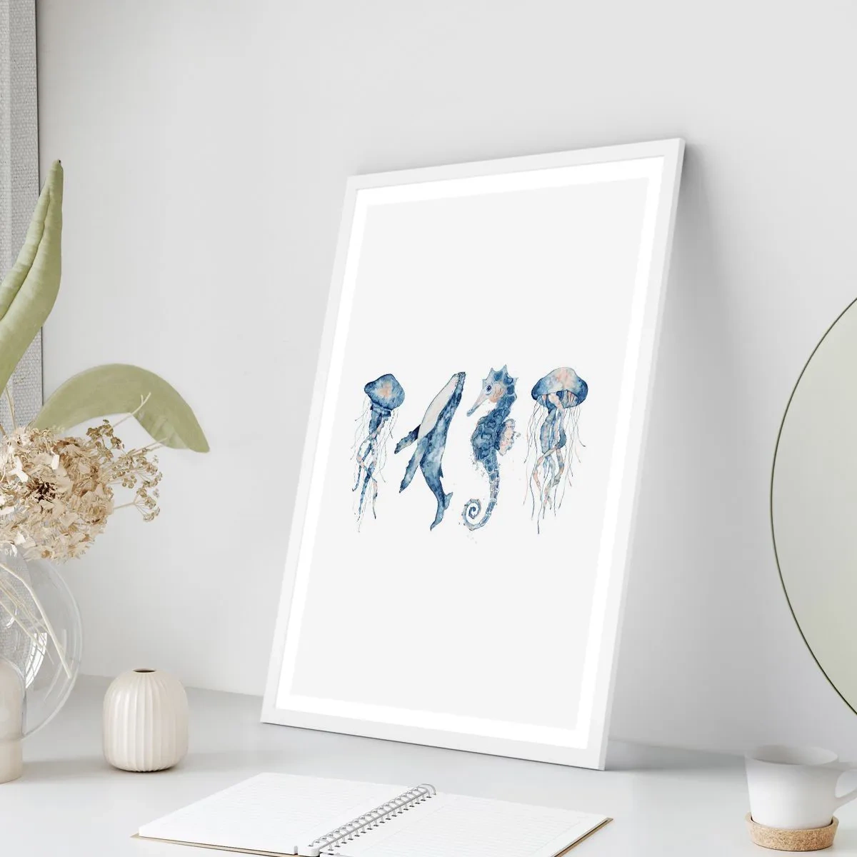 Plakát v bílém rámu - Mořská divočina - 70x100 cm