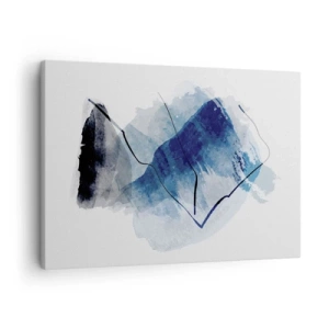 Obraz na plátně - Abstraktní tvary v odstínech modré s jemnými liniemi - 70x50cm - Ledová hora - Moderní nástěnná dekorace do obývacího pokoje a ložnice ARTTOR