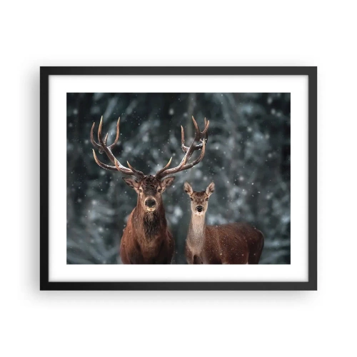 Plakát v černém rámu - Pán lesa se svou ženou - 50x40 cm