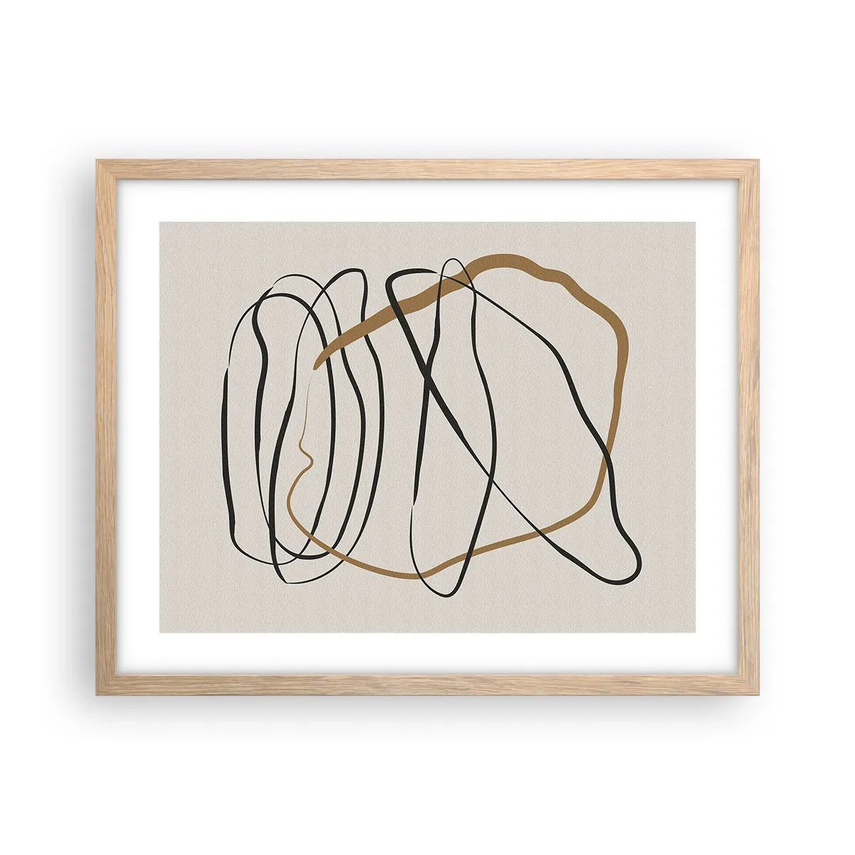 Plakát v rámu světlý dub - Kompozice – tanec ve smyčce - 50x40 cm