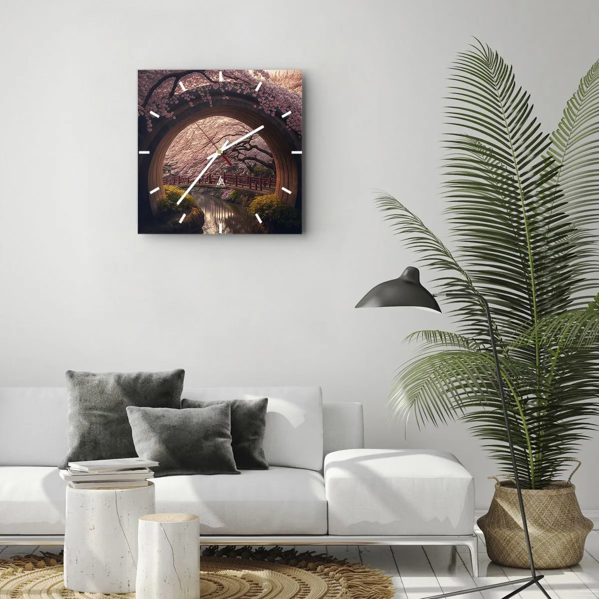 Nástěnné hodiny - Japonské jaro - 30x30 cm
