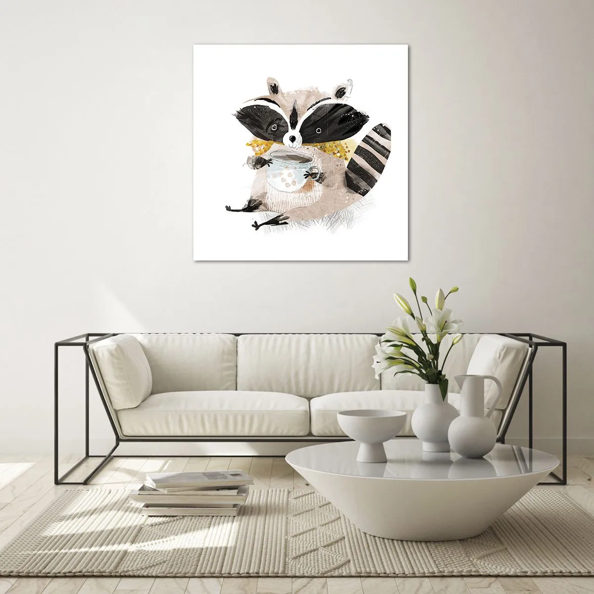 Obraz na skle - Můj přítel mýval - 60x60 cm