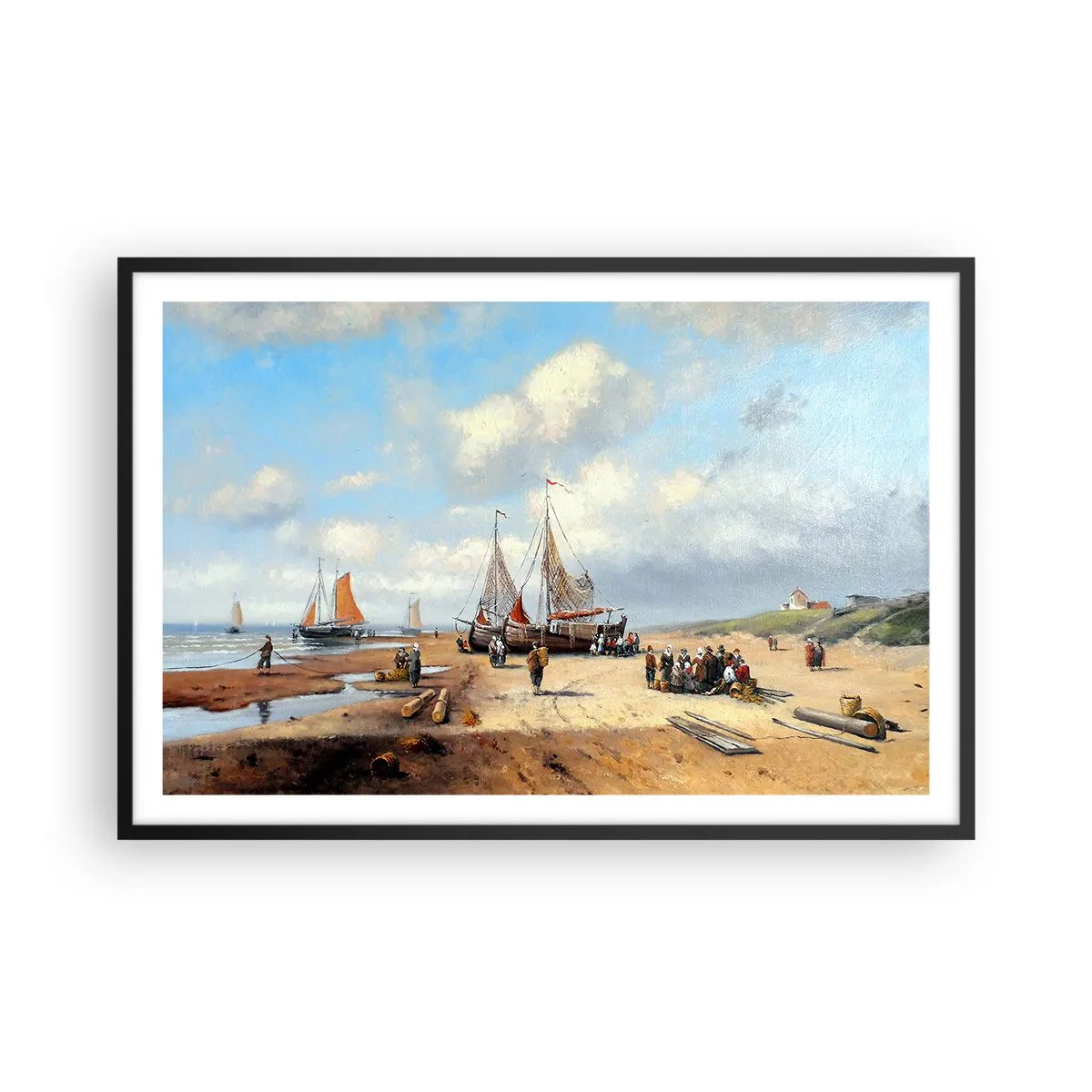 Plakát v černém rámu - Po úspěšném rybolovu - 91x61 cm