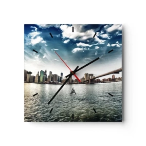 Nástěnné hodiny - Skleněný ostrov - 40x40 cm