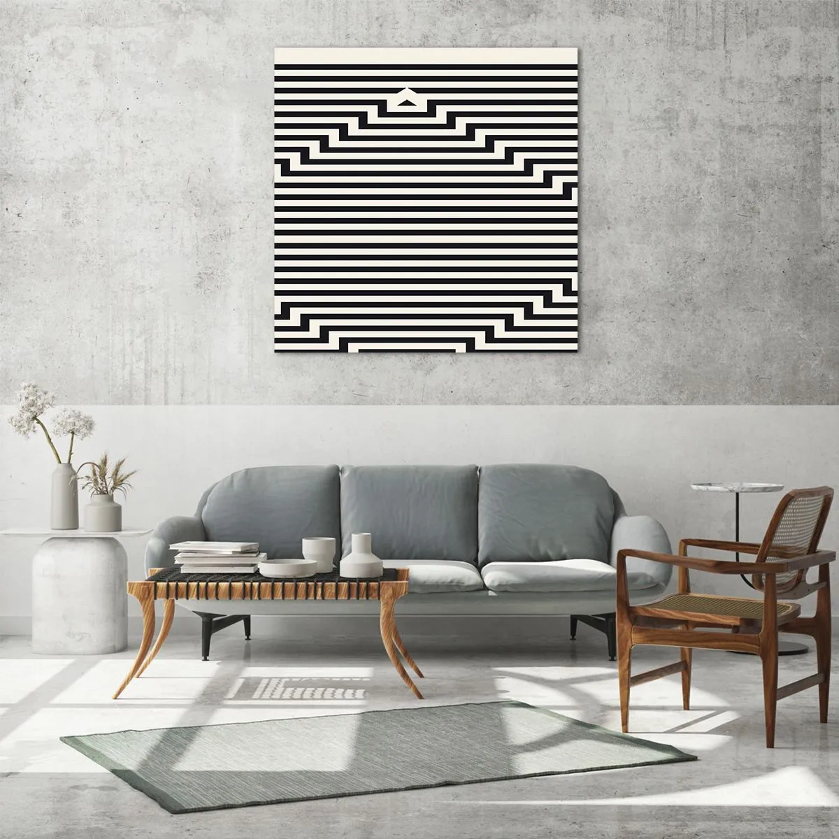 Obraz na skle - Geometrická iluze - 30x30 cm