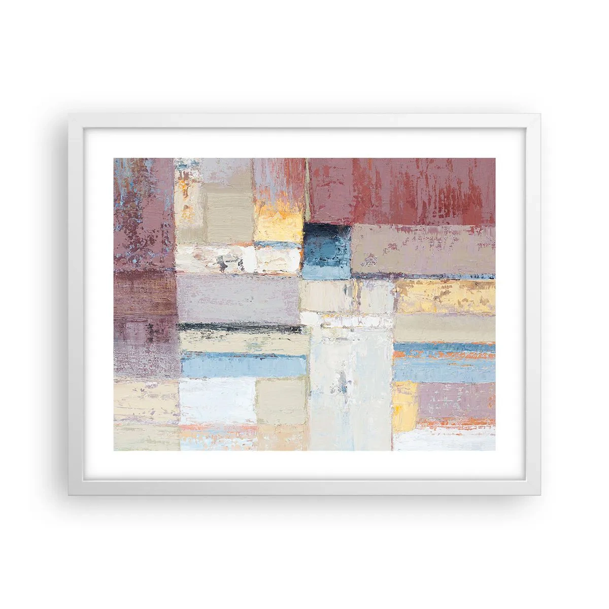 Plakát v bílém rámu - Klid geometrie - 50x40 cm