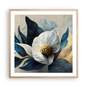 Plakát v rámu světlý dub - Zlaté srdce - 60x60 cm