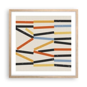 Plakát v rámu světlý dub - Kompozice na úrovni - 50x50 cm