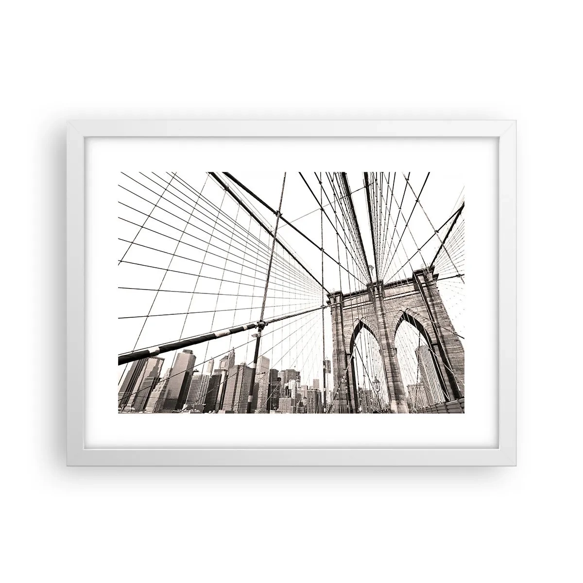 Plakát v bílém rámu - Newyorská katedrála - 40x30 cm