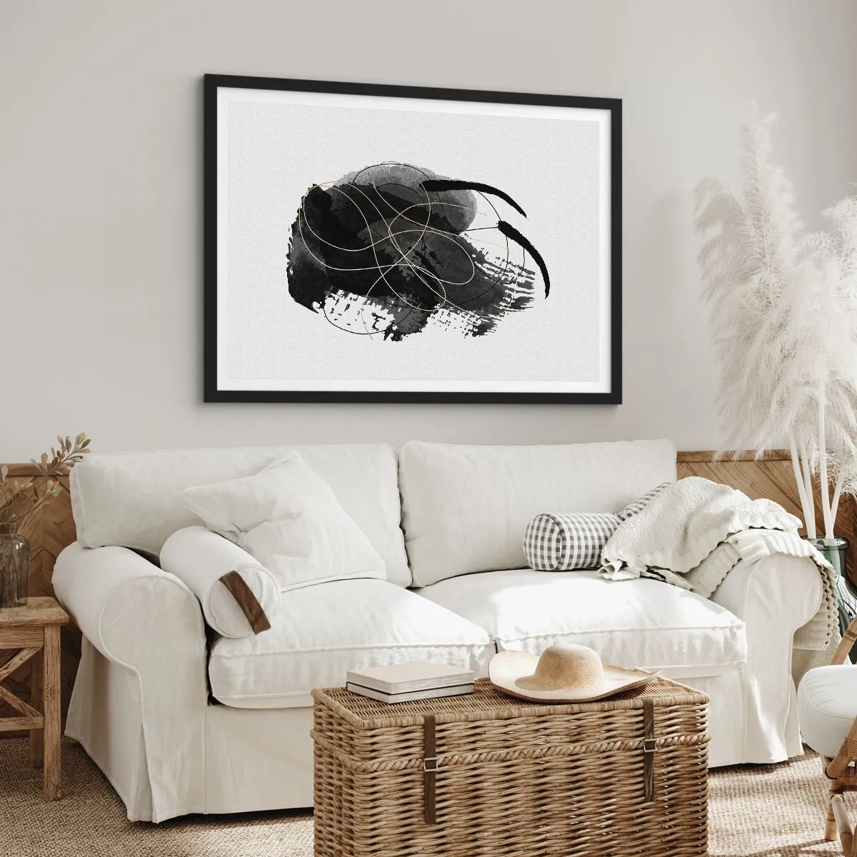 Plakát v černém rámu - Upletené z černé - 91x61 cm