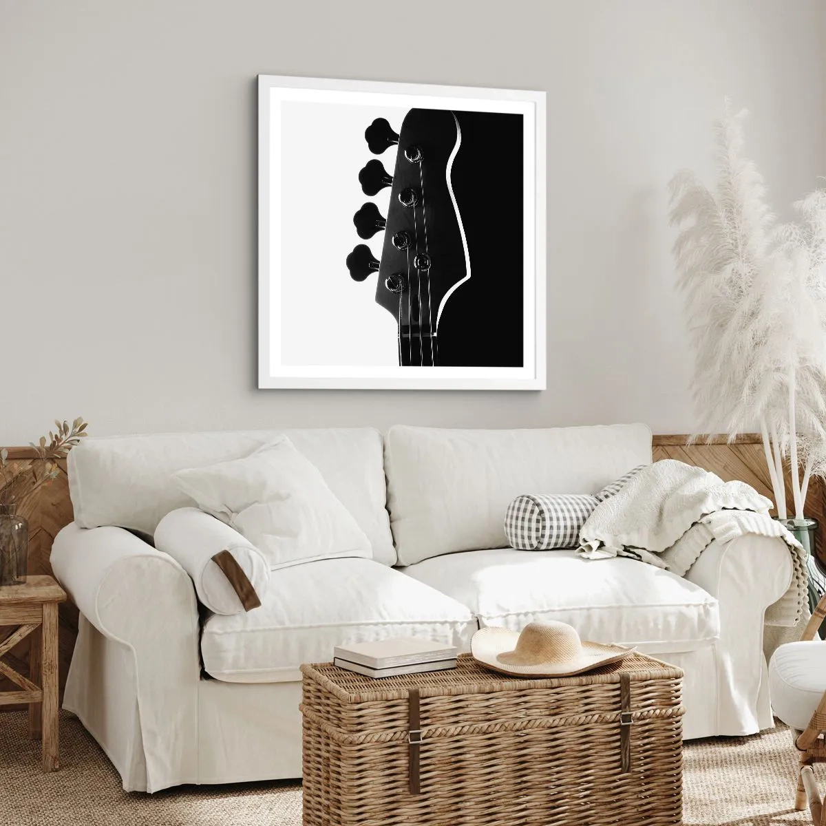 Plakát v bílém rámu - Rockové ticho - 60x60 cm