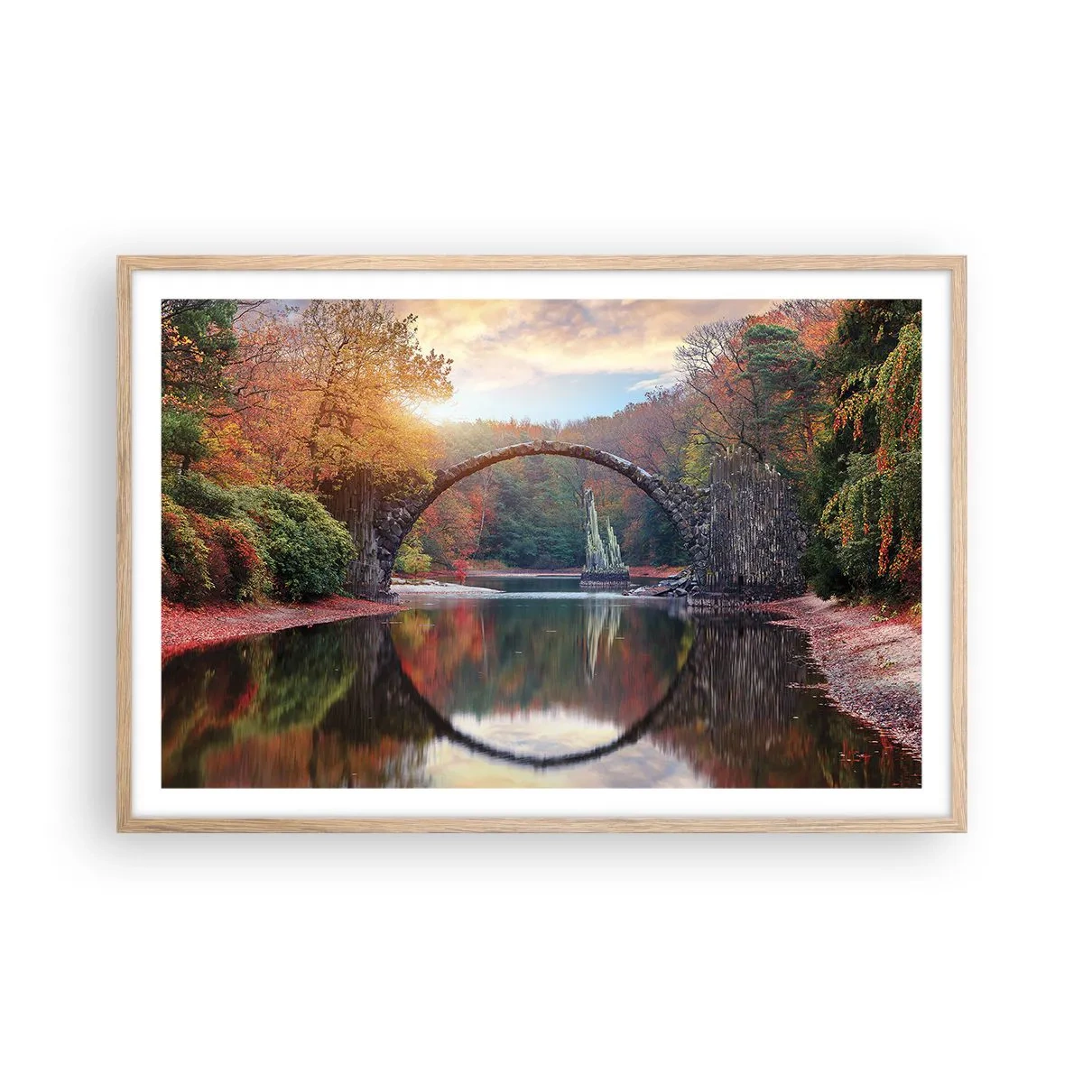 Plakát v rámu světlý dub - Za zrcadlem - 91x61 cm