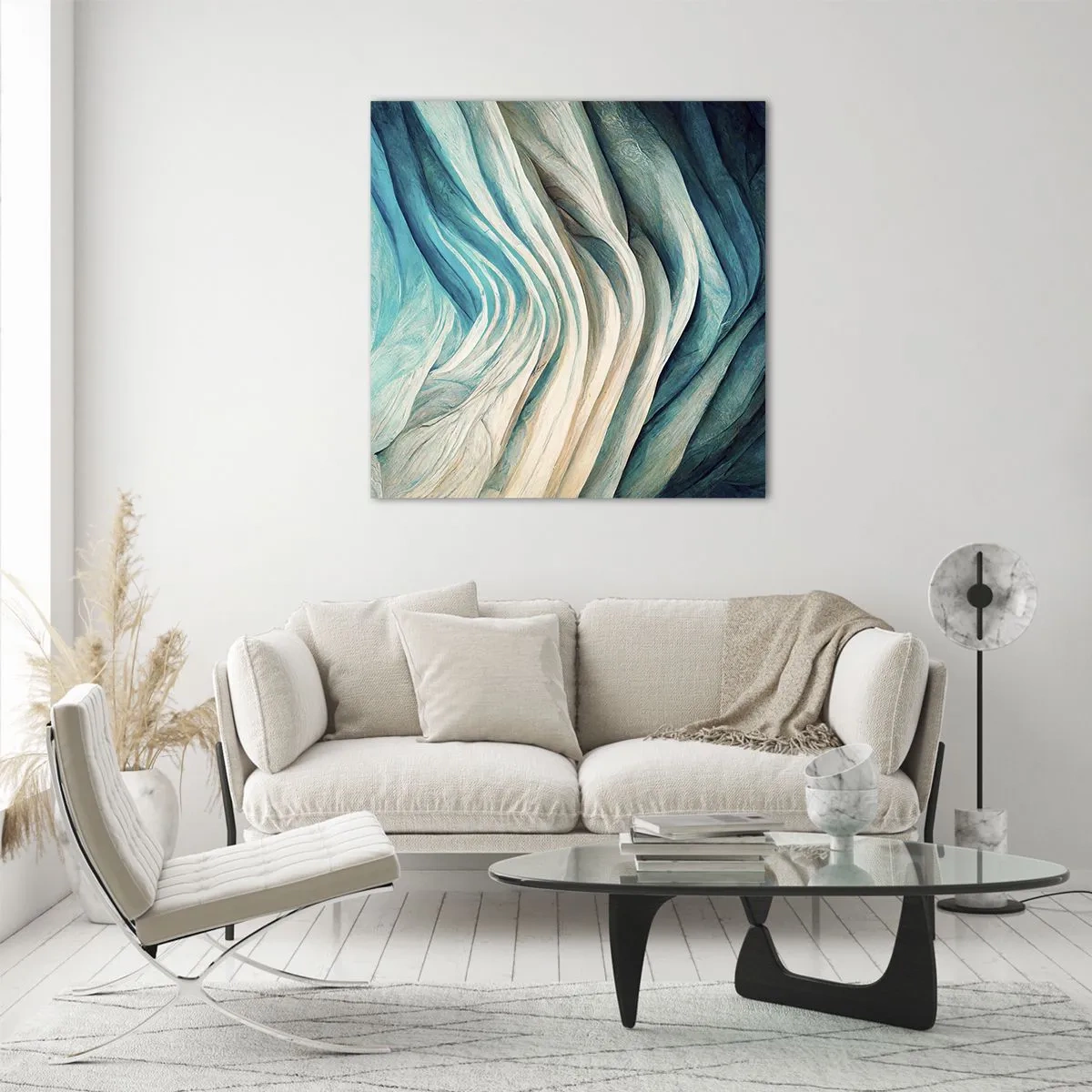 Obraz na skle - Modrá neukojitelnost - 70x70 cm