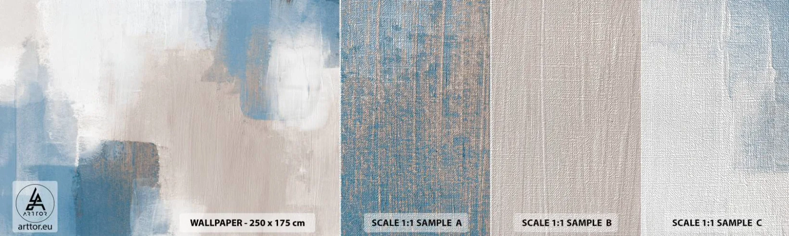 Vzor Fototapety Premium Canvas - Růžová abstrakce za modrým závojem - Kus, Moderní, Barvy - 100x30 cm