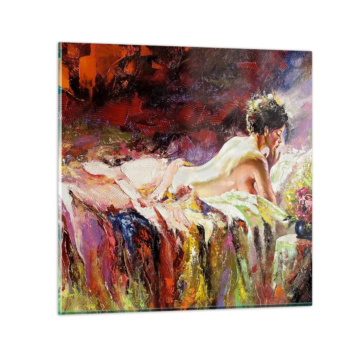 Obraz na skle - Zamyšlená Venuše - 30x30 cm