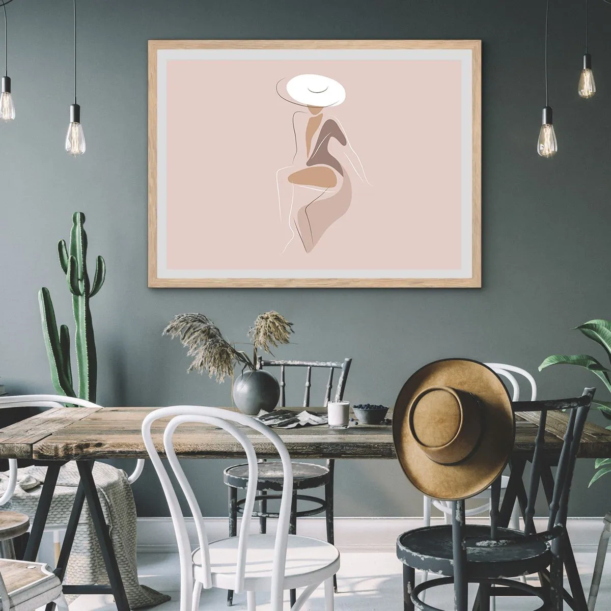 Plakát v rámu světlý dub - Jak vypadá pravá dáma? - 70x50 cm