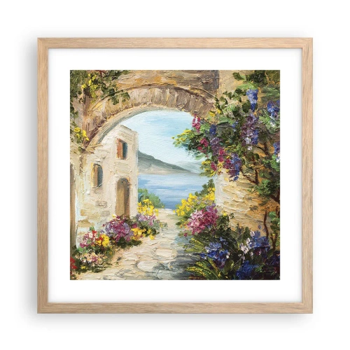 Plakát v rámu světlý dub - Půvab pobřežní krajiny - 40x40 cm