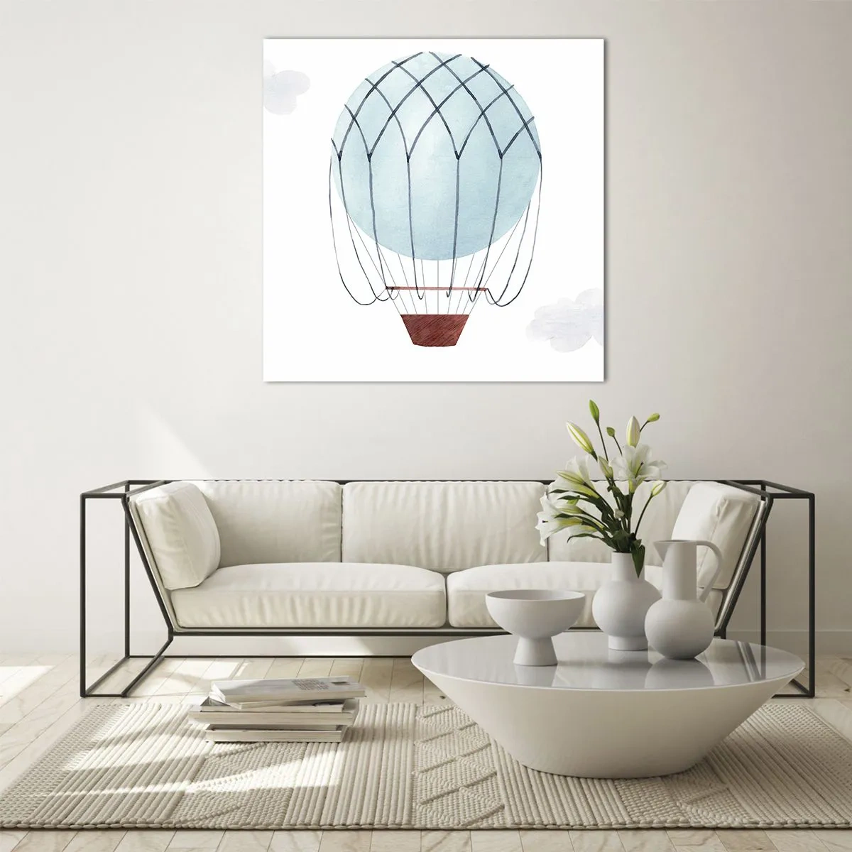 Obraz na skle - Celý v oblacích - 50x50 cm