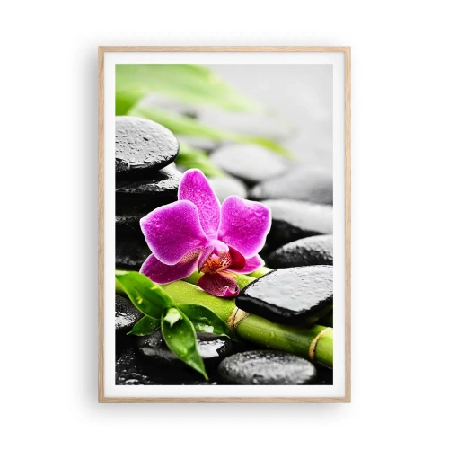 Plakát v rámu světlý dub - V klidné rovnováze - 70x100 cm