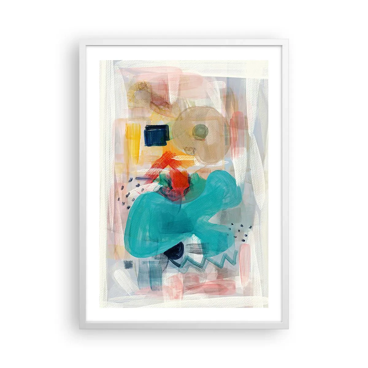 Plakát v bílém rámu - Barevná hra - 50x70 cm