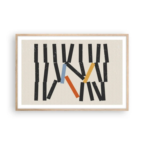Plakát v rámu světlý dub - Domino – kompozice - 91x61 cm