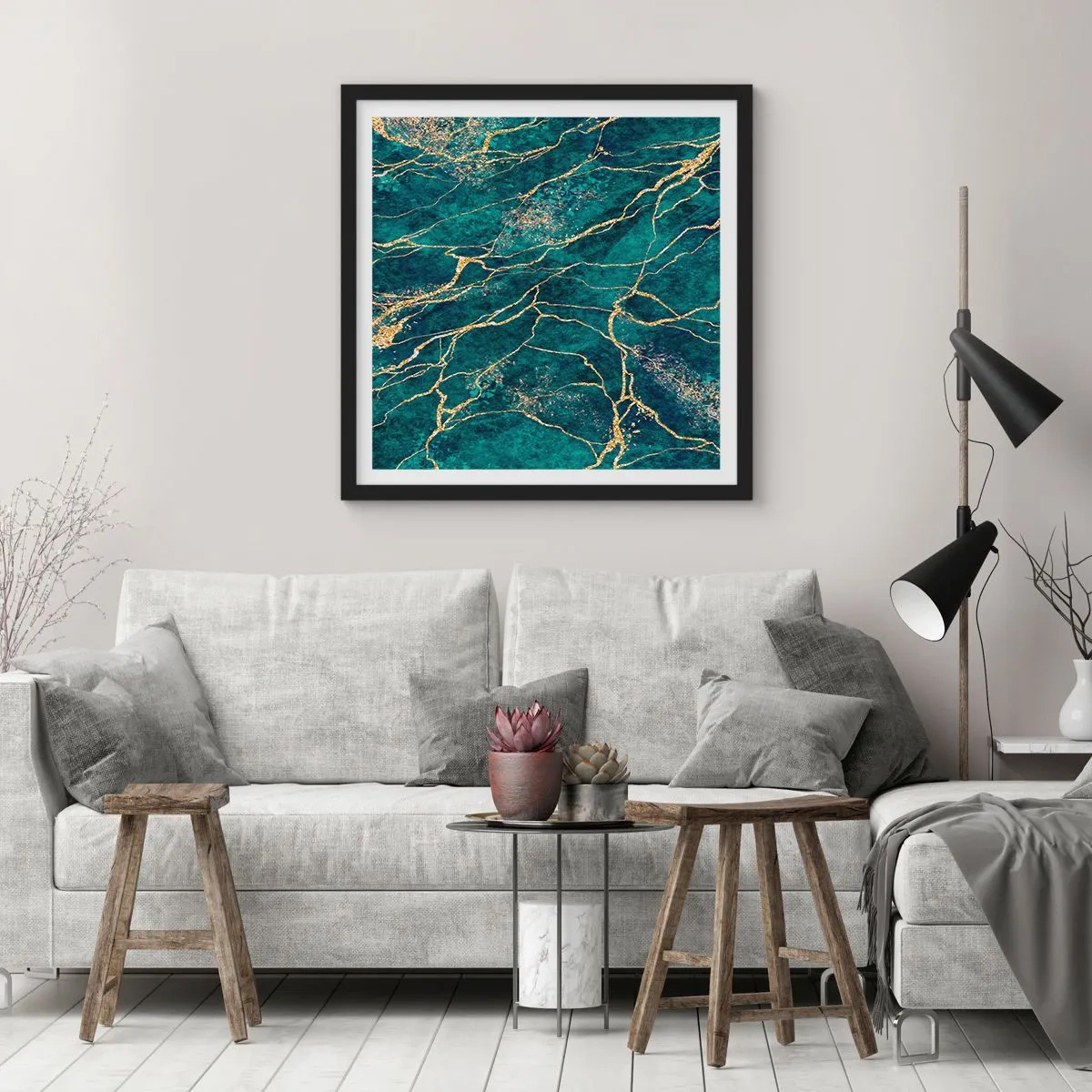 Plakát v černém rámu - Zlatá žíla - 30x30 cm