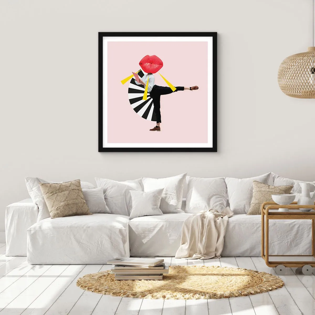 Plakát v černém rámu - Surrealistický pop-art - 60x60 cm