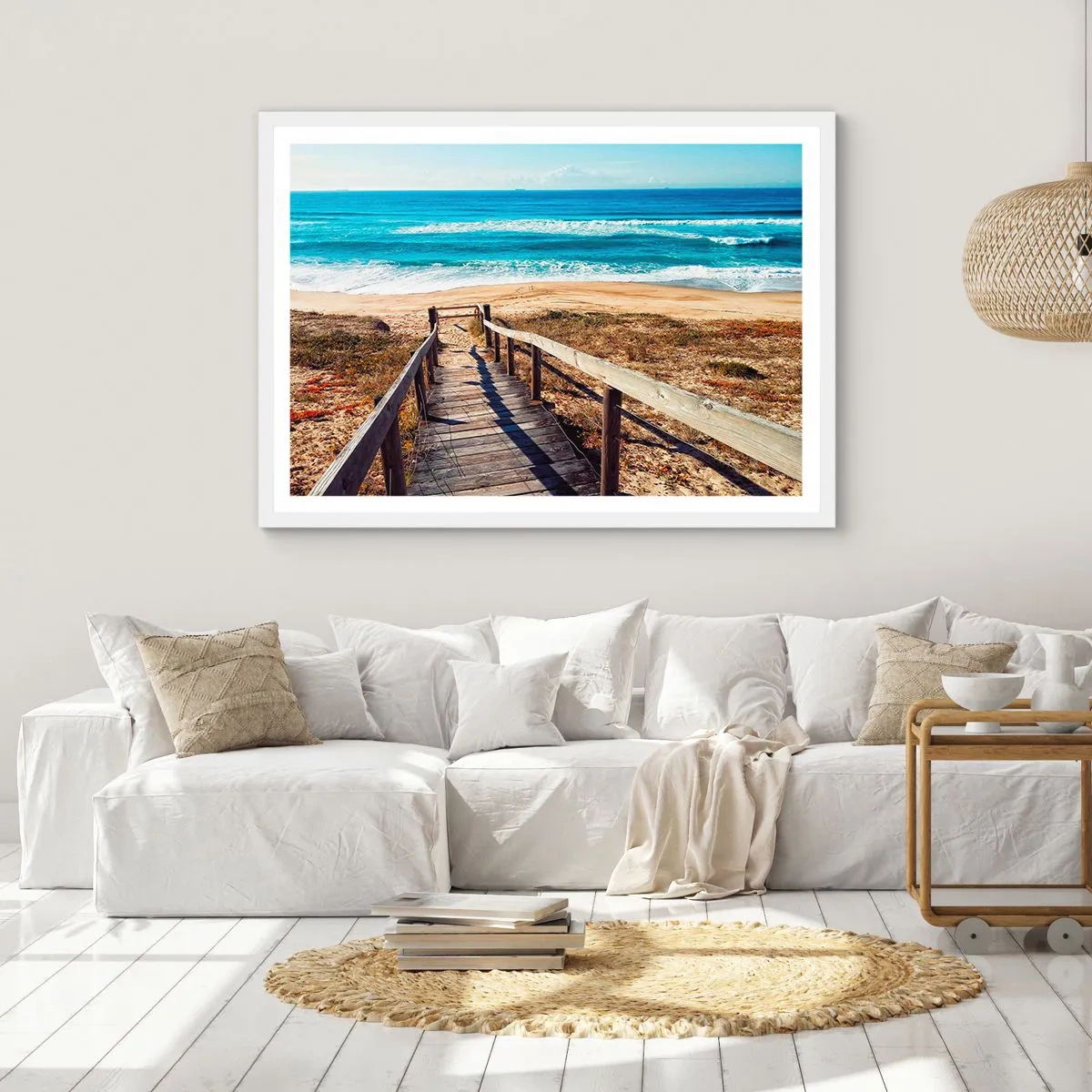 Plakát v bílém rámu - Běž! - 91x61 cm