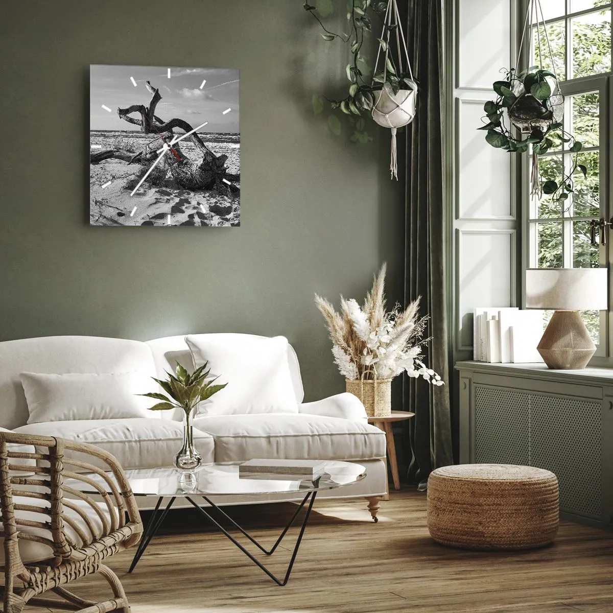 Nástěnné hodiny - Mořská socha - 30x30 cm