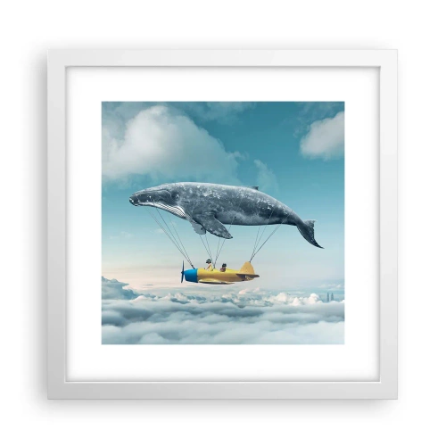 Plakát v bílém rámu - Proč ne? - 30x30 cm