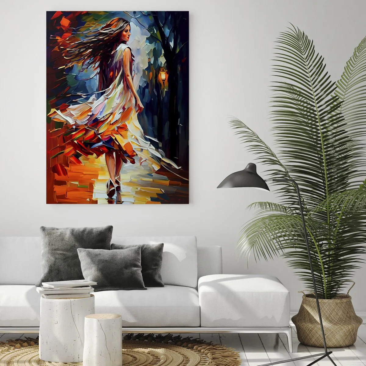 Obraz na skle - Podzimní dívka - 50x70 cm